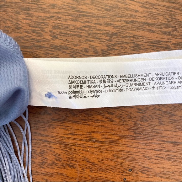 ZARA Blue Fringe Halter Mini Dress NWT - Picture 13 of 15